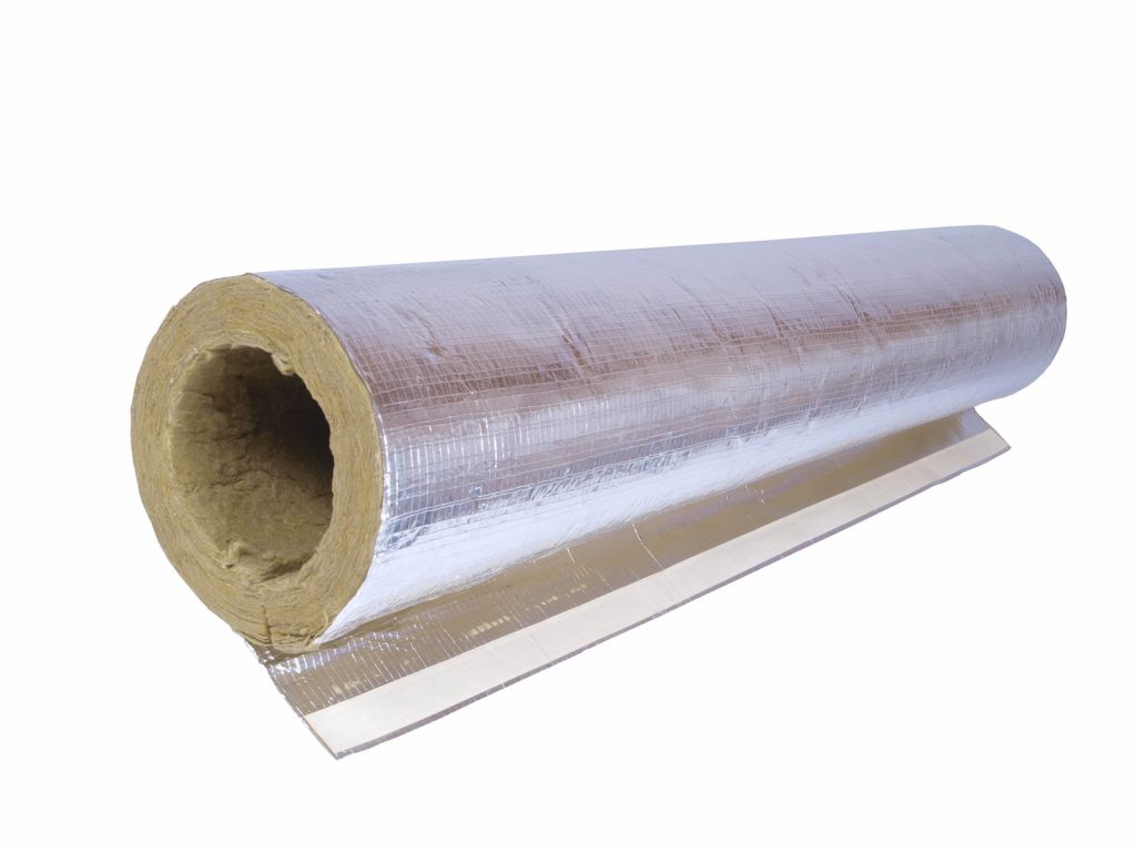 RS800 219x100 mm Rockwool-Rohrisolierung alukaschiert