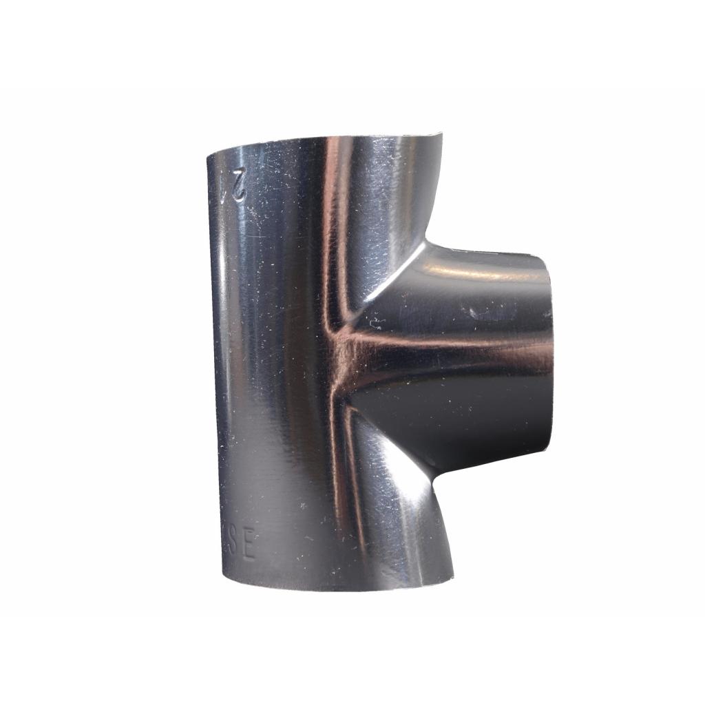 Sebald EKATEC-Abzweig 90° 61-61 mm, PVC-Verbund in Metalloptik, uv-beständig